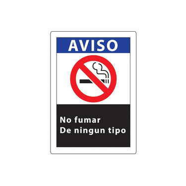 ZING No Smoking Decal, 7X5, 2/PK- Model 1833D